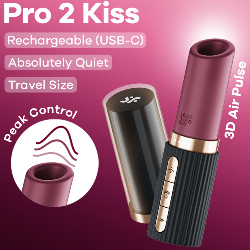 Вакуумно-волновой стимулятор-помада с вибрацией Satisfyer Pro 2 Kiss фото 2
