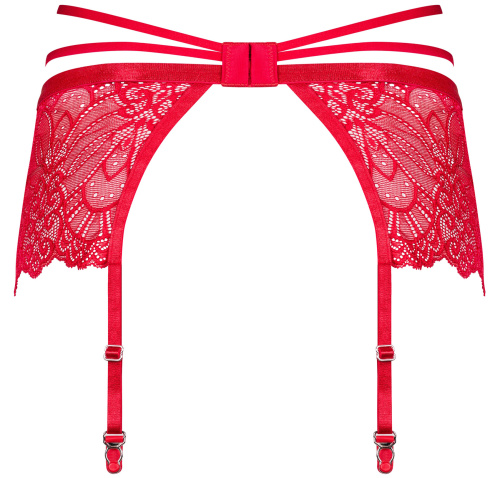 Красный кружевной пояс для чулок со стрепами Loventy XXL/XXXL фото 4