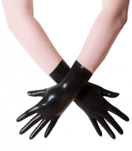 Черные перчатки из латекса L фото 2