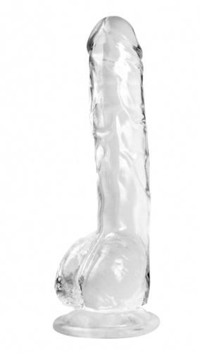 Прозрачный фаллоимитатор с мошонкой Intergalactic Luminous 20 см фото 4