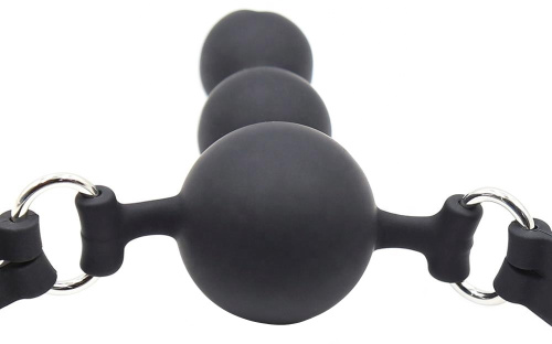 Силиконовый кляп-втулка черного цвета фото 3