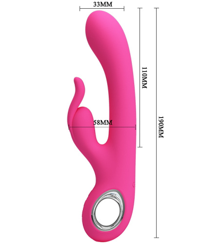 Перезаряжаемый вибратор Pretty Love Carina с клиторальной стимуляцией розовый фото 5