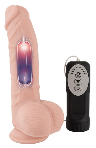 Реалистичный фаллос с пульсацией Medical Silicone 20 см фото 5