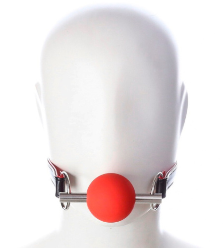 Красный кляп-шар из медицинского силикона фото 10