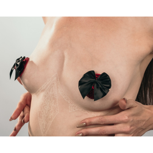 Пэстисы с бантиками Burlesque Blaze красно-черные фото 5
