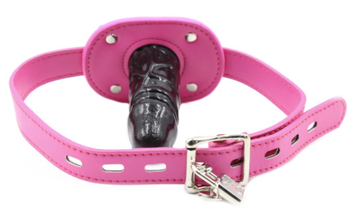 Кляп-фаллос на розовом ремешке L фото 2