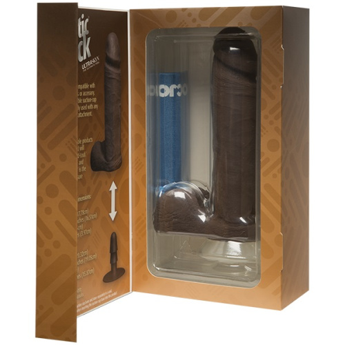 Ультрареалистичный темнокожий фаллоимитатор 8in UR3 The Realistic Cock фото 3