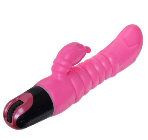 Розовый вибратор для точки G с клиторальным стимулятором фото 3