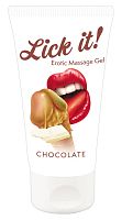 Съедобный массажный гель с ароматом белого шоколада Lick It Erotic Massage Gel 50 мл