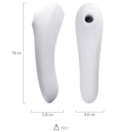 Клиторальный смарт-стимулятор с вибрацией Satisfyer Dual Pleasure белый фото 8