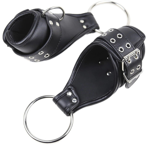 Черные БДСМ фиксаторы на запястья фото 3