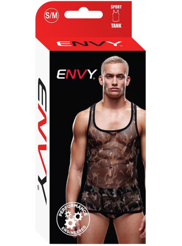 Мужская майка-борцовка в мелкую сетку Envy милитари S/M фото 4