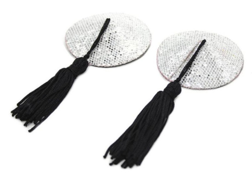 Серебристые пэстисы с черными кисточками фото 2