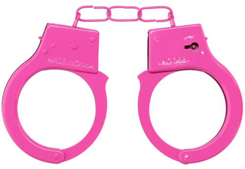 Розовые металлические наручники Ouch Beginners Handcuffs фото 3
