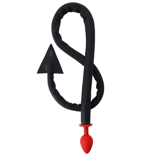 Силиконовая анальная втулка с хвостом дьяволенка 108 см фото 2