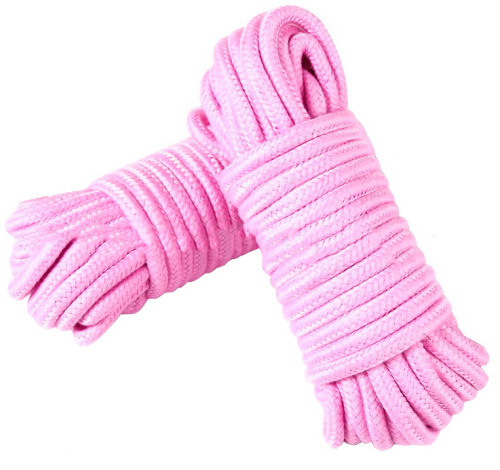 Хлопковая верёвка для бондажа розовая 5 м фото 2