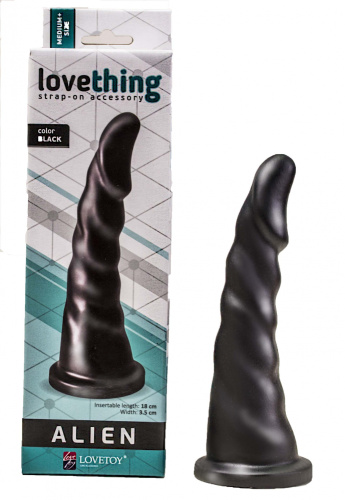 Насадка для страпона Lovething Alien черная фото 2