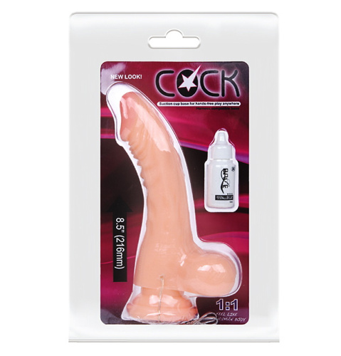 Реалистичный рельефный фаллос с мошонкой на присоске 21 см фото 4