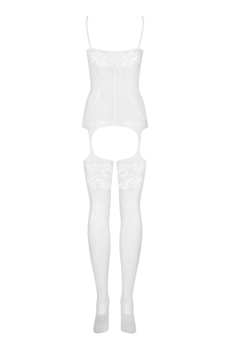 Сексуальный белый боди-комбинезон с нежными узорами S/L фото 5