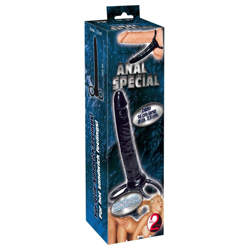 Реалистичная насадка для двойного проникновения Anal Special черная фото 4