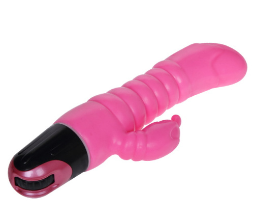 Розовый вибратор для точки G с клиторальным стимулятором фото 4