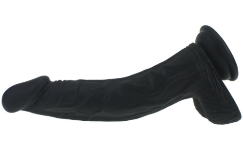 Изогнутый фаллоимитатор черного цвета X-Men 22 см фото 3