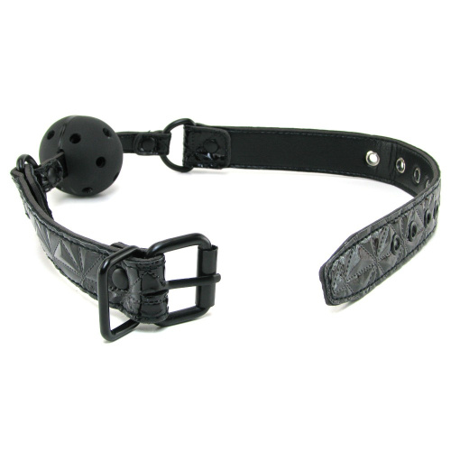 Дизайнерский дышащий черный кляп Ball Gag фото 4