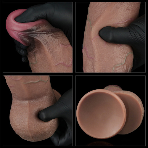 Темнокожий фаллос-гигант Dual Layered Silicone Cock XXL 25 см фото 5