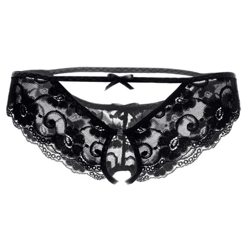 Черные кружевные трусики с миниатюрным колечком Erolanta Jennifer L фото 5