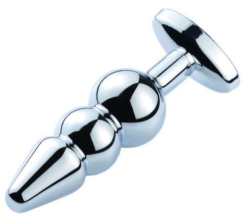 Металлическая анальная елочка с голубым камушком фото 3