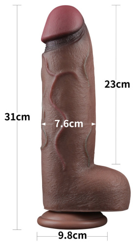 Темнокожий фаллос-гигант Dual Layered Silicone Cock XXL 31 см фото 6