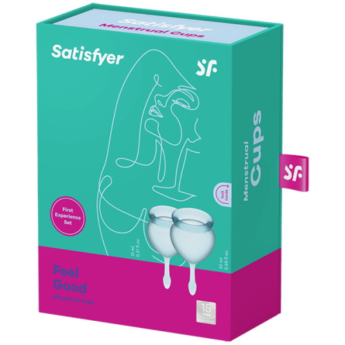 Набор менструальных чаш Satisfyer Feel Good, голубой фото 2