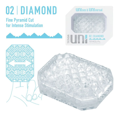 Мастурбатор Tenga Uni Diamond прозрачный фото 2