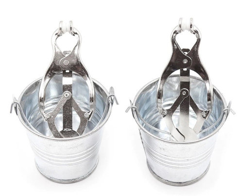 Серебряные клипсы на соски с ведерками фото 3