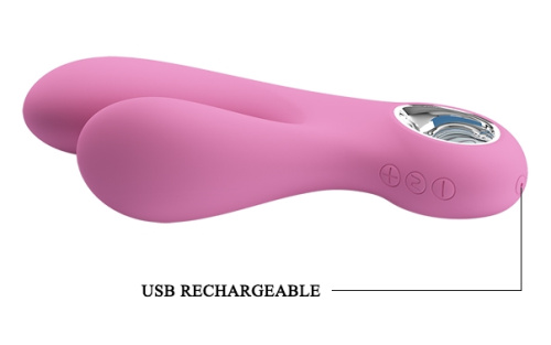 Перезаряжаемый вибратор с клиторальным стимулятором Pretty Love Canrol фото 7