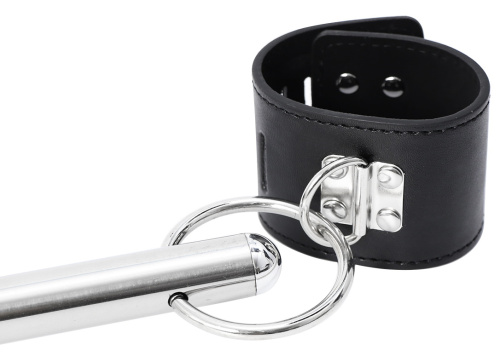 Бондажная распорка с ошейником и наручниками черного цвета фото 4
