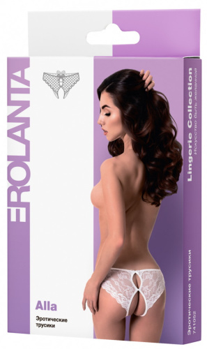 Эротические трусики белого цвета Erolanta Alla S фото 7