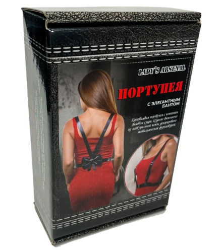 Кожаная портупея с элегантным бантом фото 10