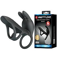 Вибронасадка на пенис с двойным эрекционным кольцом Pretty Love Vibrating Penis Sleeve Matty