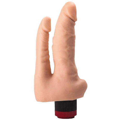 Реалистичный анально-вагинальный вибратор из ПВХ фото 2