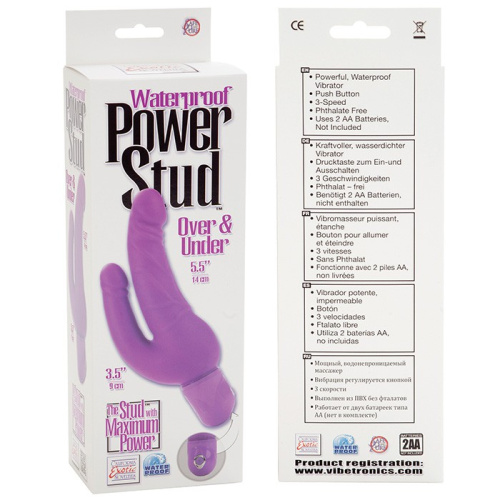 Фиолетовый виброфаллос для двойного проникновения Power Stud фото 3