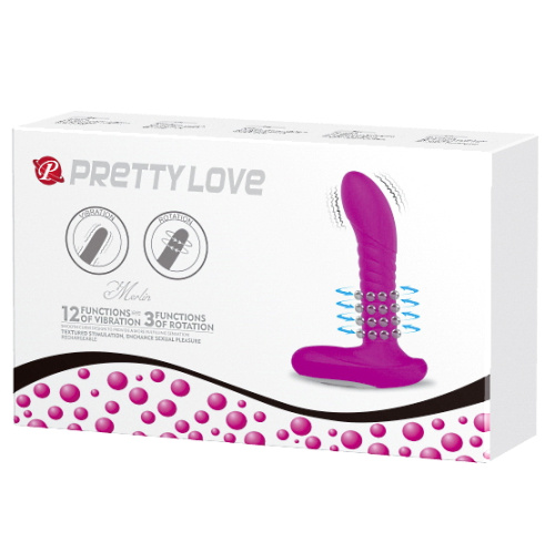 Вибромассажер простаты с функцией ротации Pretty Love Merlin пурпурный фото 7