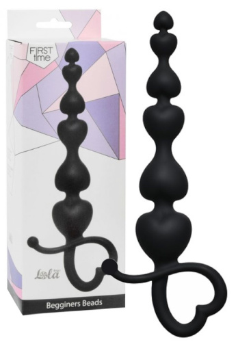 Силиконовая анальная цепочка Begginers Beads Black