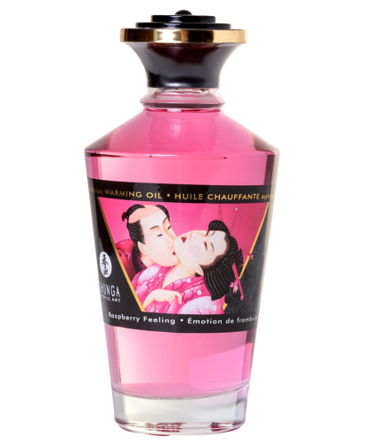 Разогревающее массажное масло Shunga Raspberry Feeling c ароматом малины 100 мл фото 2