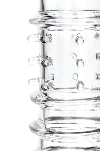 Прозрачная насадка на пенис с точечно-ребристым рельефом Toyfa Tark фото 5