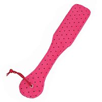 Плюшевый розовый пэдл в черные сердечки