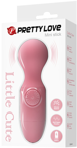 Компактный розовый вибромассажер Pretty Love Mini Stick фото 10