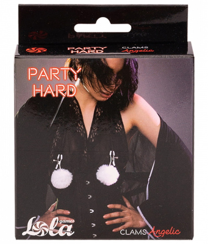 Зажимы на соски с белым мехом Party Hard Angelic White фото 5