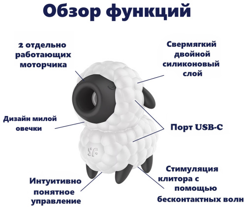 Вакуумно-волновой стимулятор клитора Satisfyer Dreamy Sheep фото 4