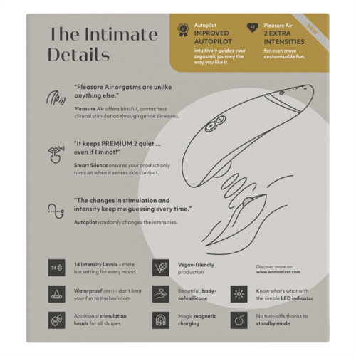 Бесконтактный стимулятор клитора Womanizer Premium 2 Gray фото 11